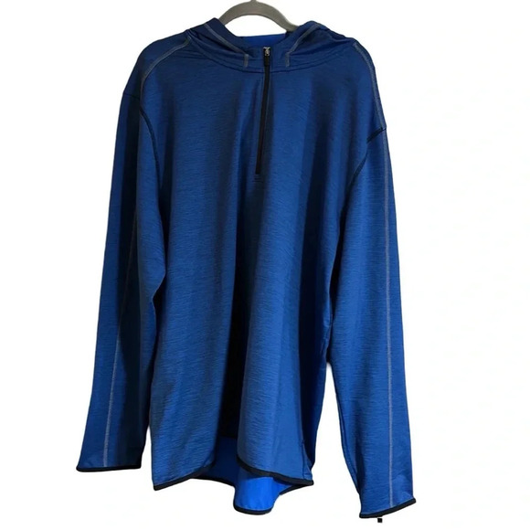 Tommy Bahama 1/3 Zip Up Blue Pullover Hoodie Size XXL - Picture 2 of 9